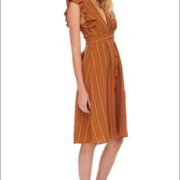 ASTR The Label Midi striped rust color dress - Picture 2 of 11